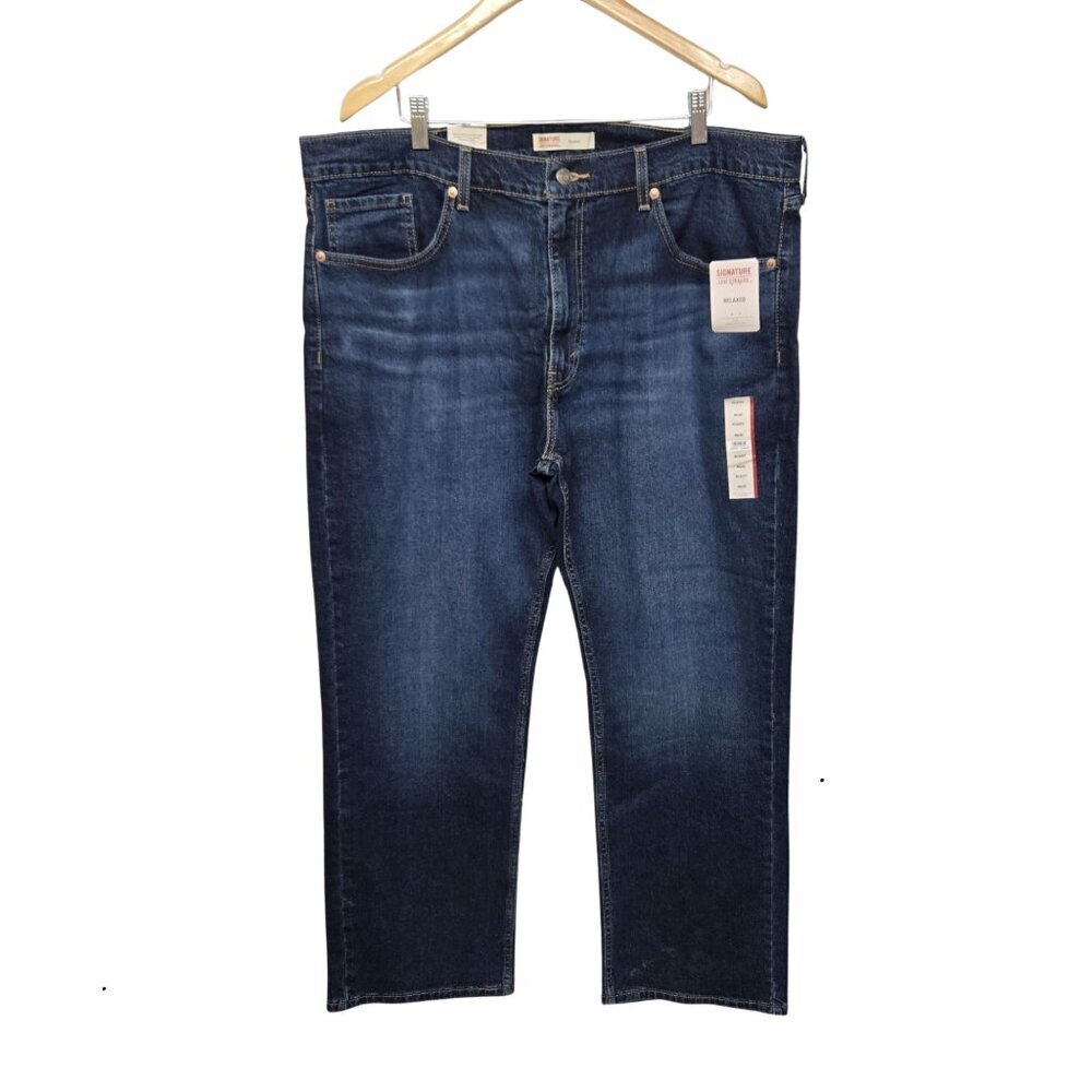 Levi Strauss Men Jeans 40x30 Relaxed Waterless Cotton Casual Whiskered